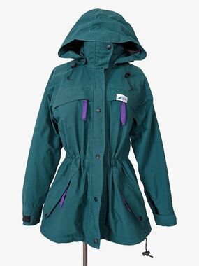Mountain Equipment CO-OP Rain Coat Hood Size Medium Teal Turquoise Shell